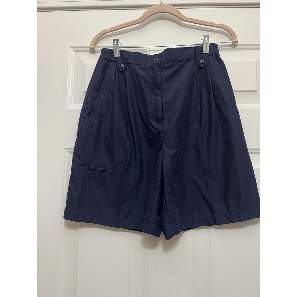 Christopher & Banks Womens Shorts Sz 6 Navy Blue Bermuda High Rise Preppy Resort